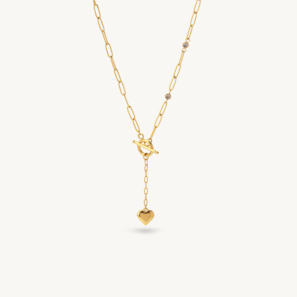 Petite Heart Drop Lariat Necklace