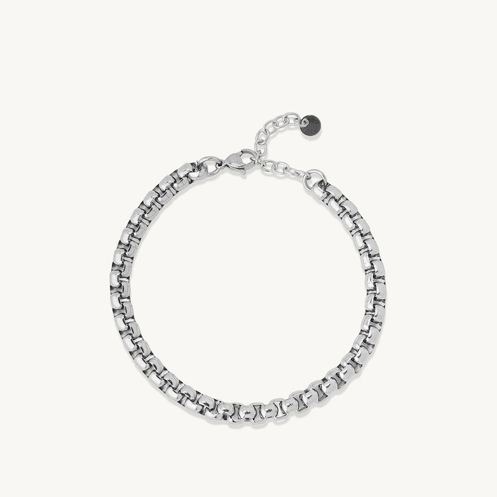 Silver Geometric Link Bracelet