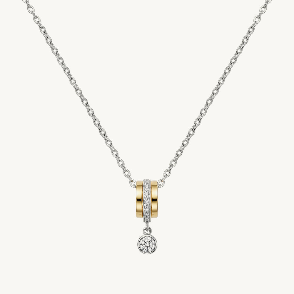 Multi Tone Ring Charm Necklace