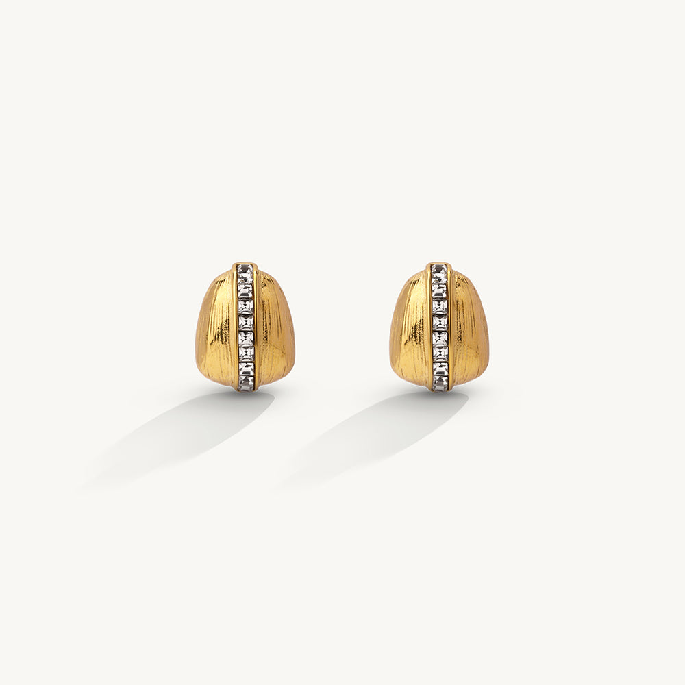 Textured Crystal Accent Earrings