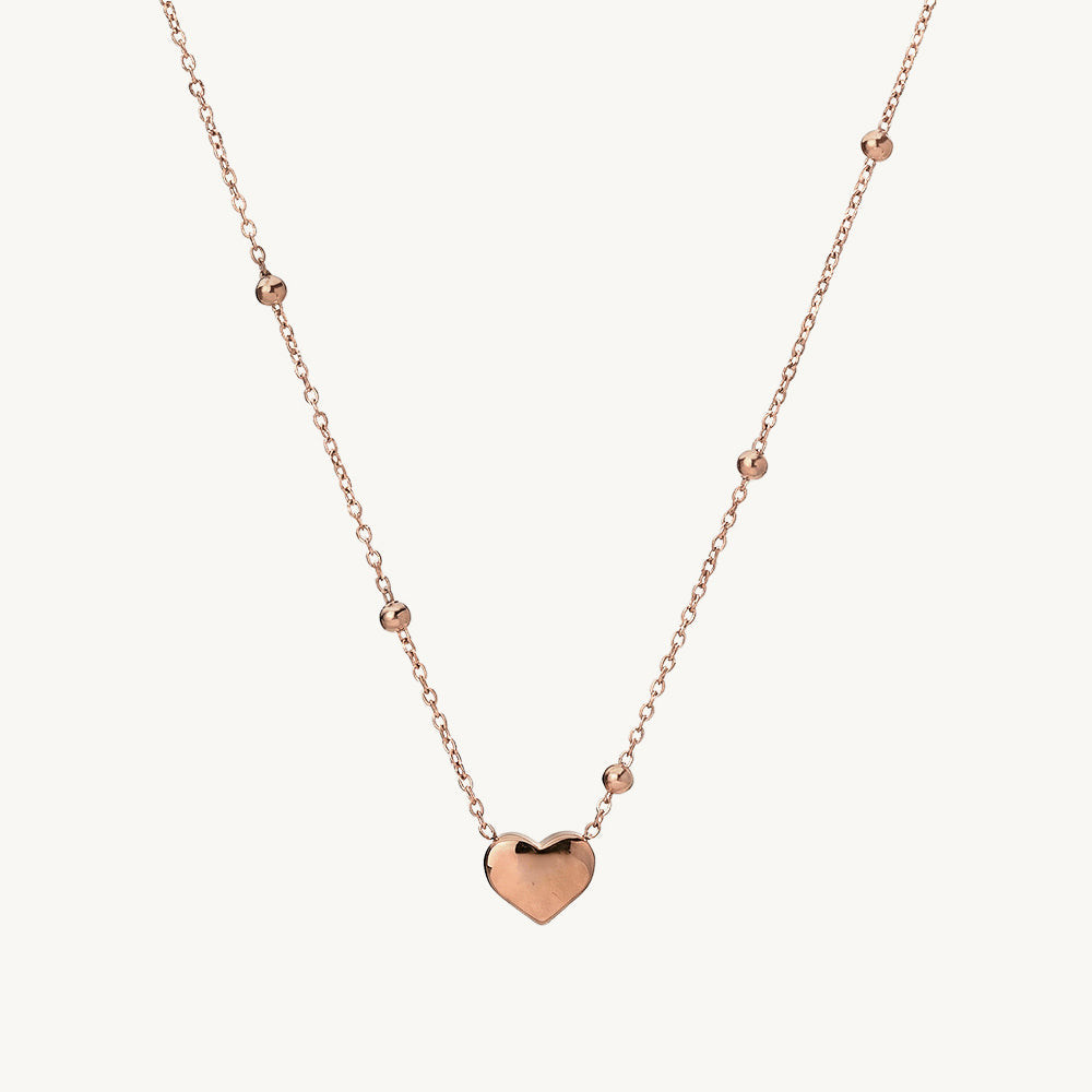 Cute Heart Beaded Chain Necklace