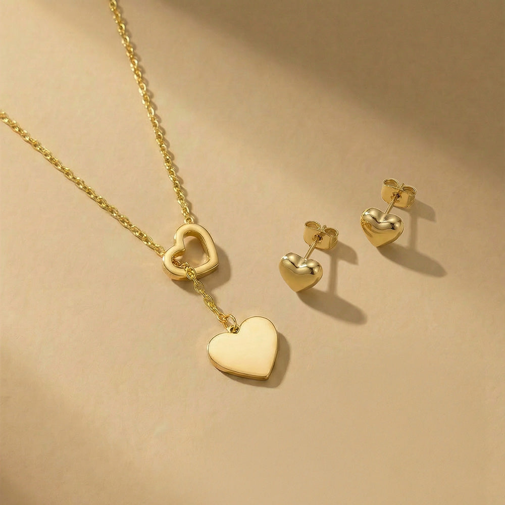 Mini Heart Emblem Jewellery Set