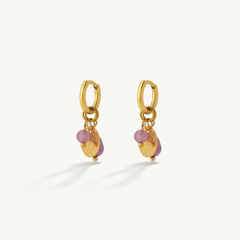 Lustre Charm Hoop Earrings