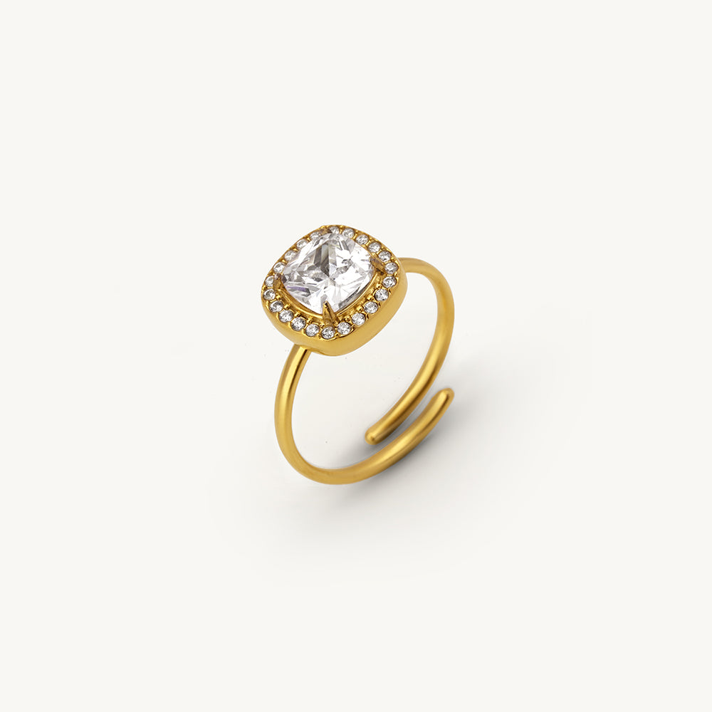 Radiant Cushion Halo Ring