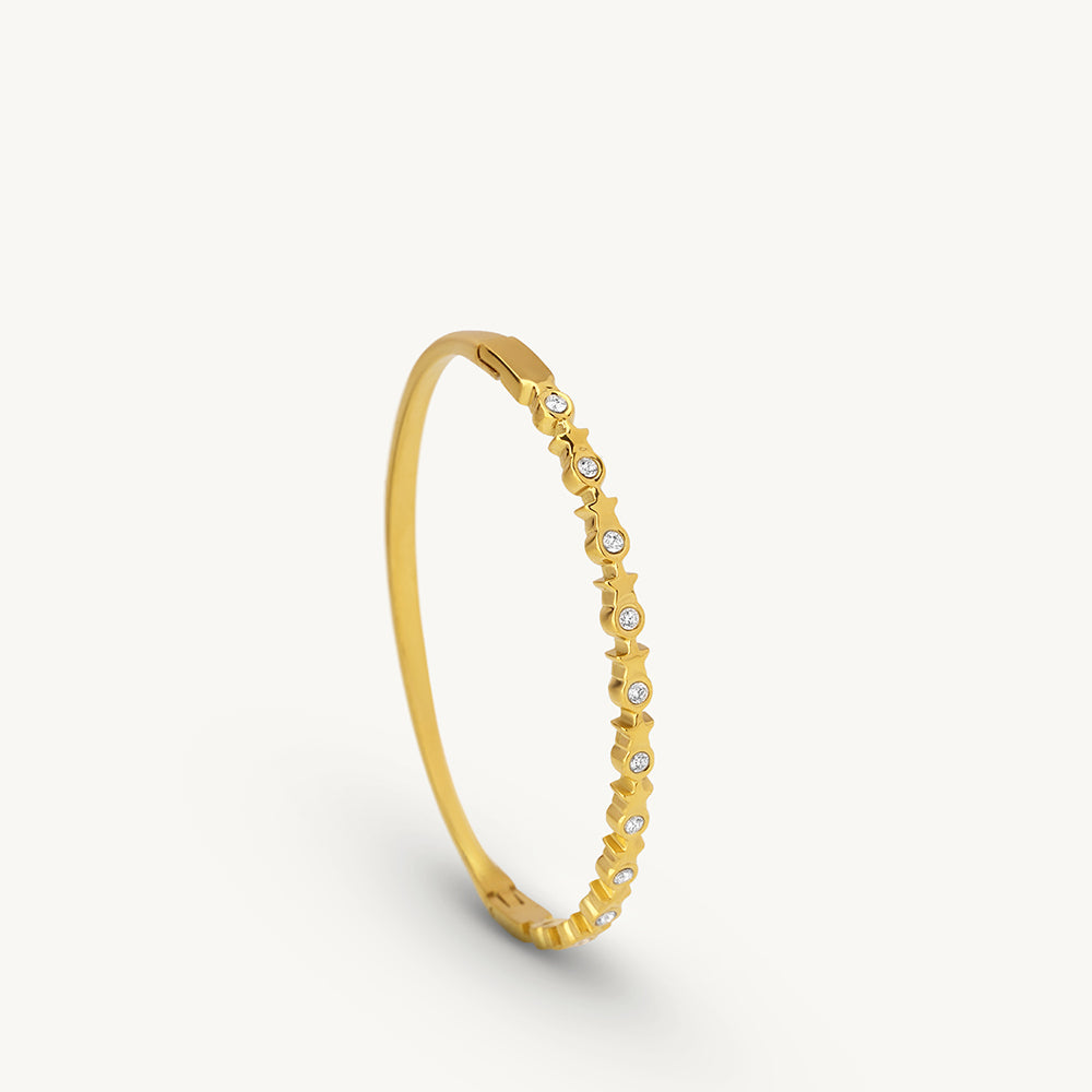 Auric Bloom Crystal Bangle