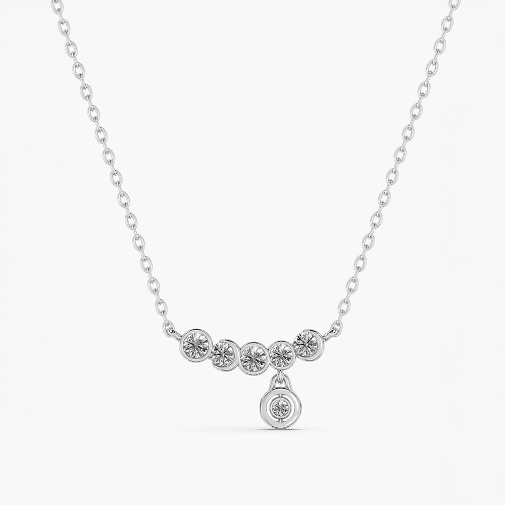 925 Sterling Silver Charm Line Necklace