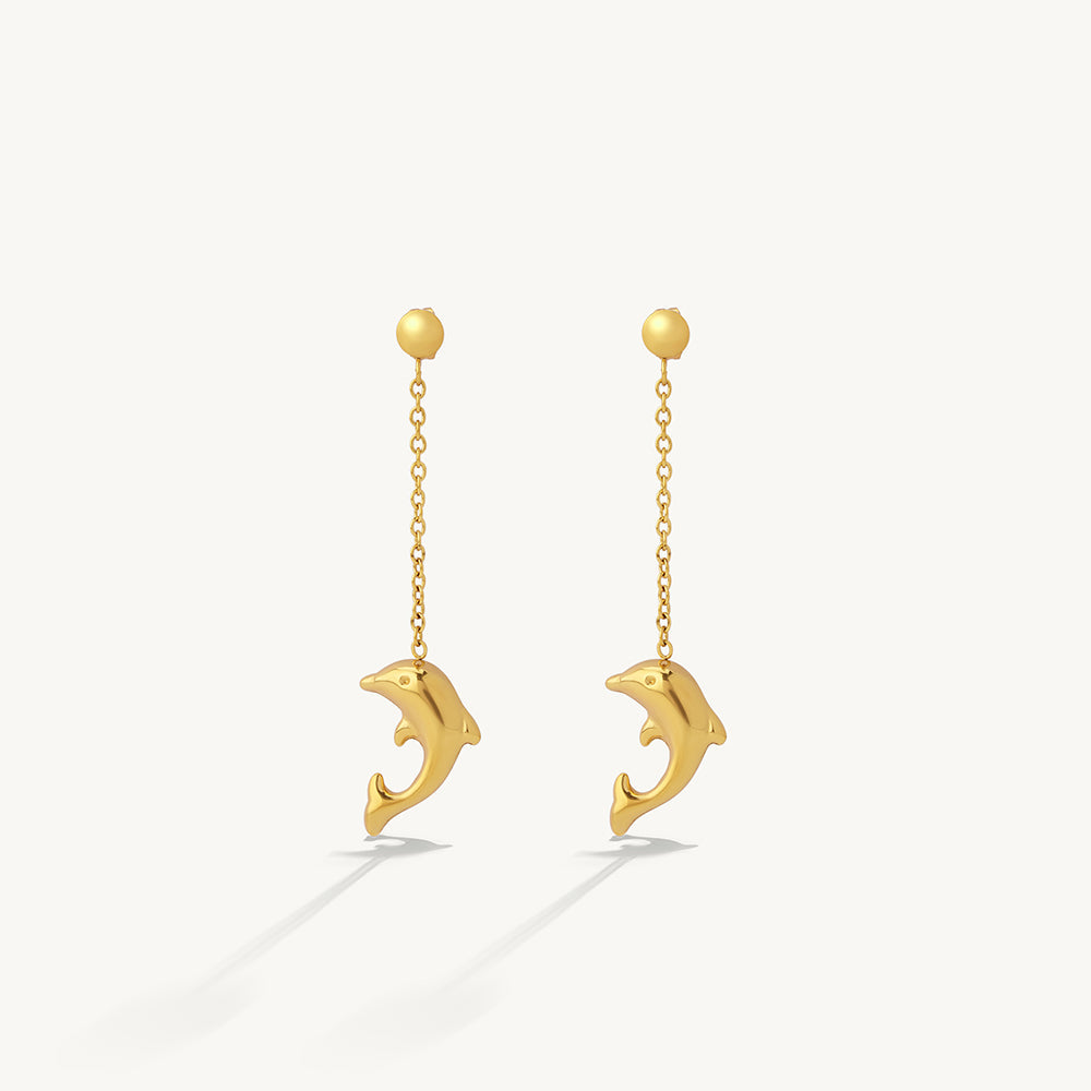 Elegant Dolphin Drop Earrings