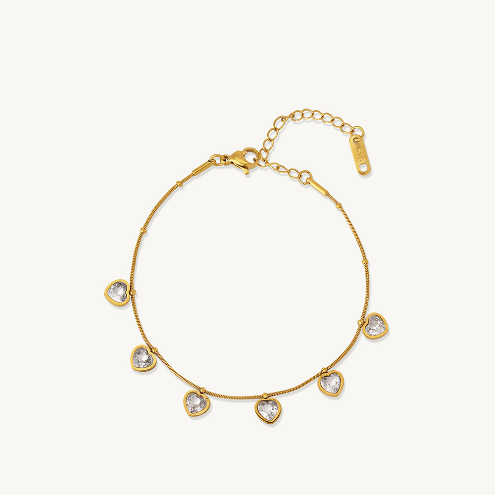 Moonlit Heart Charm Bracelet