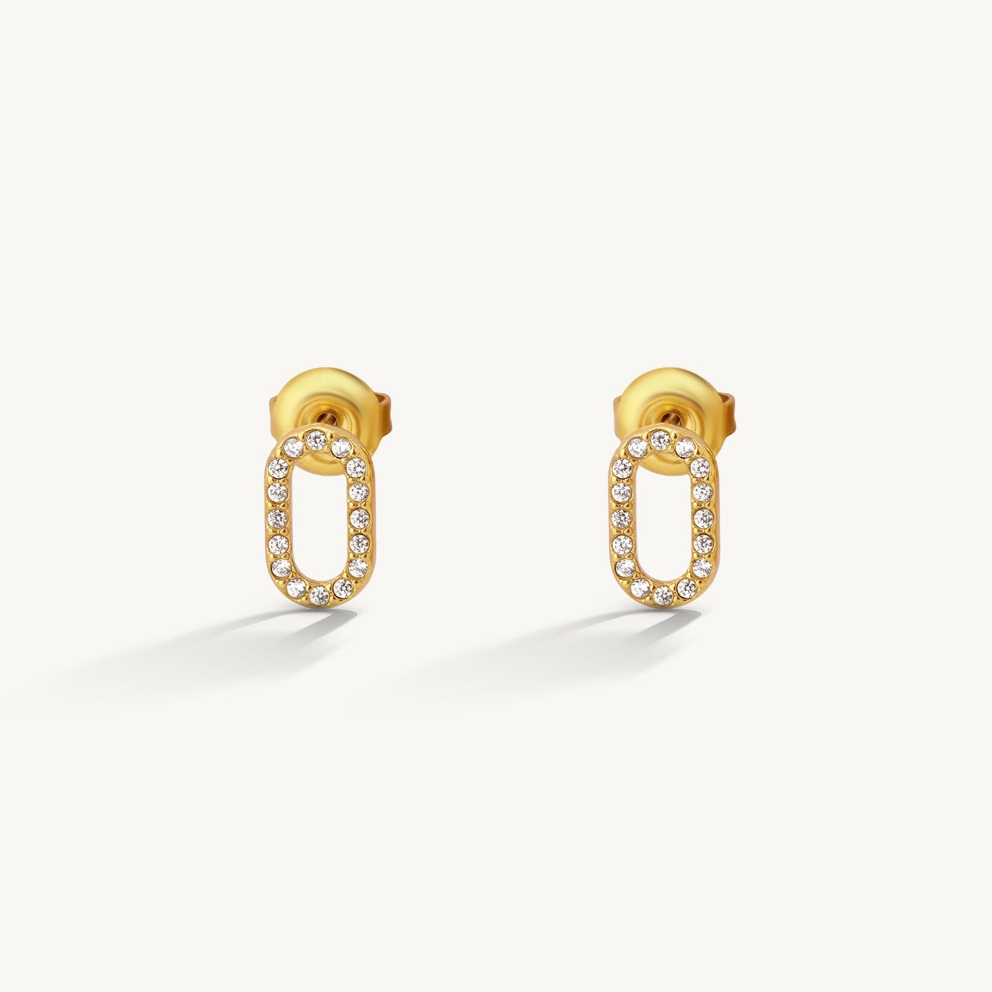 Crystal Link Stud Earrings