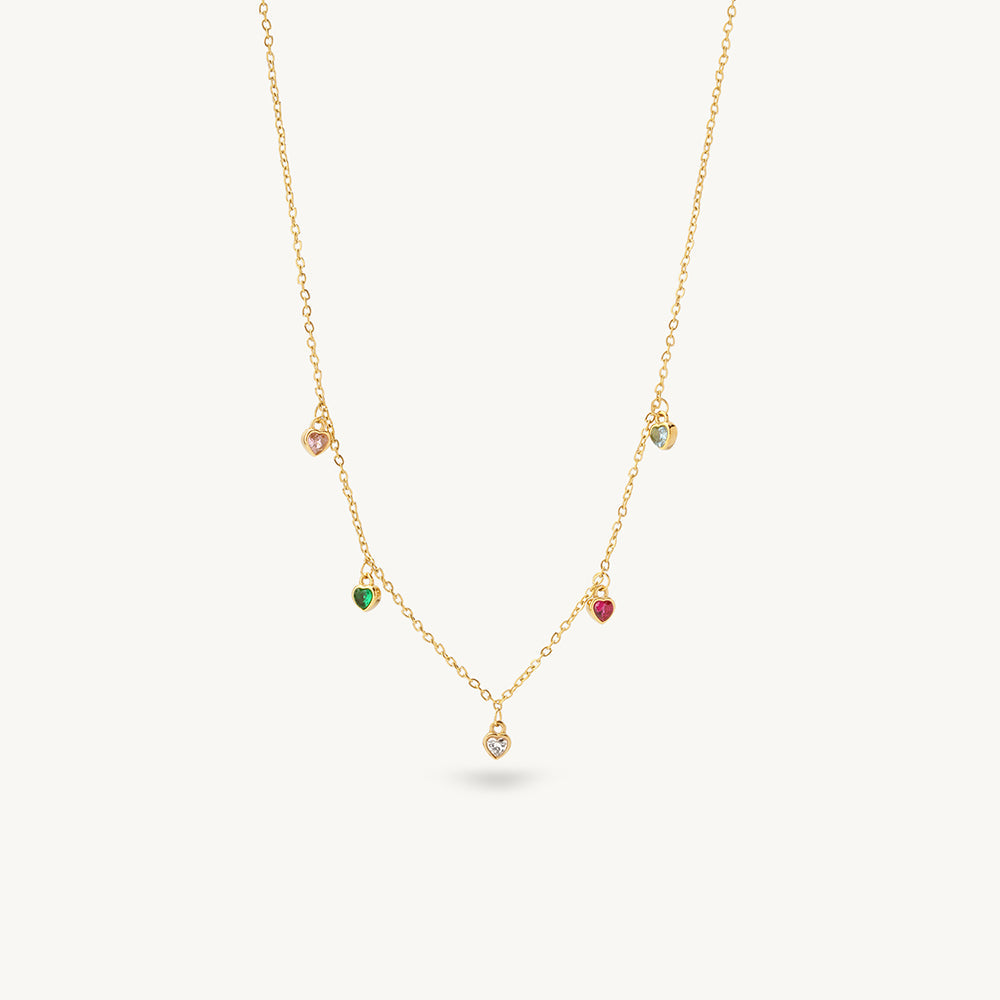 Colorful Mini Heart Charm Necklace