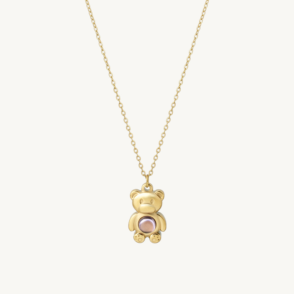 Playful Teddy Pendant Necklace