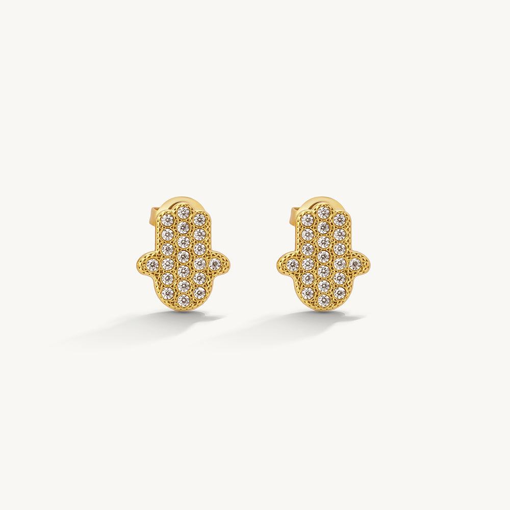 Crystal Hand Stud Earrings