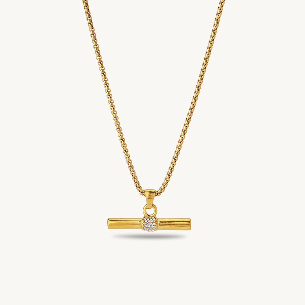 Elegant Crystal Bar Necklace