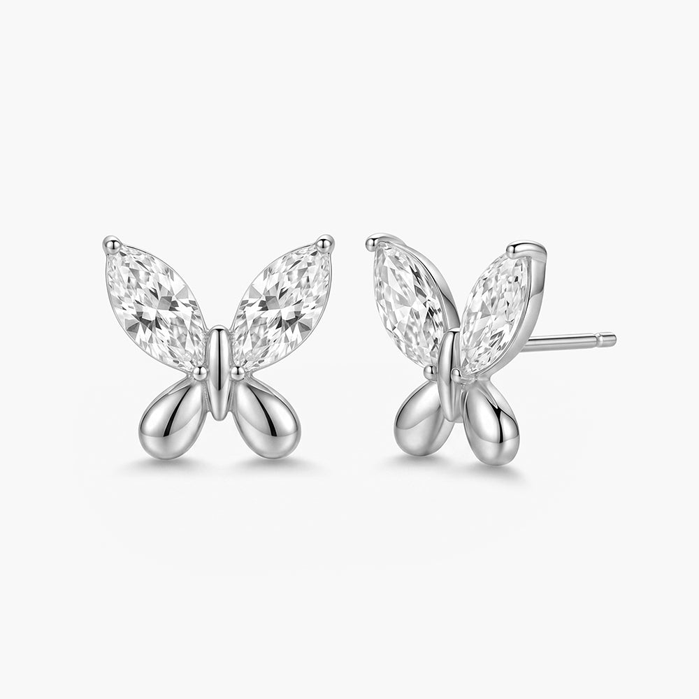 Mini Butterfly Spark 925 Sterling Silver Earrings