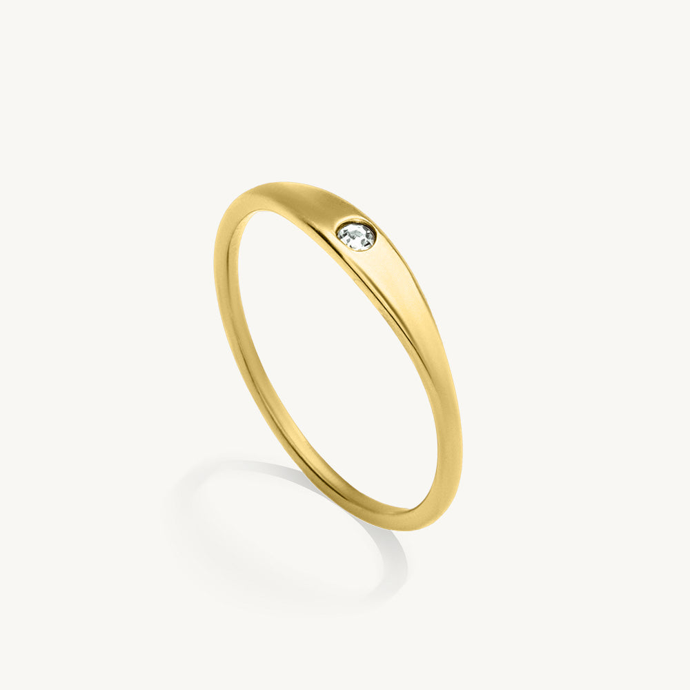 Minimal Stone Accent Ring