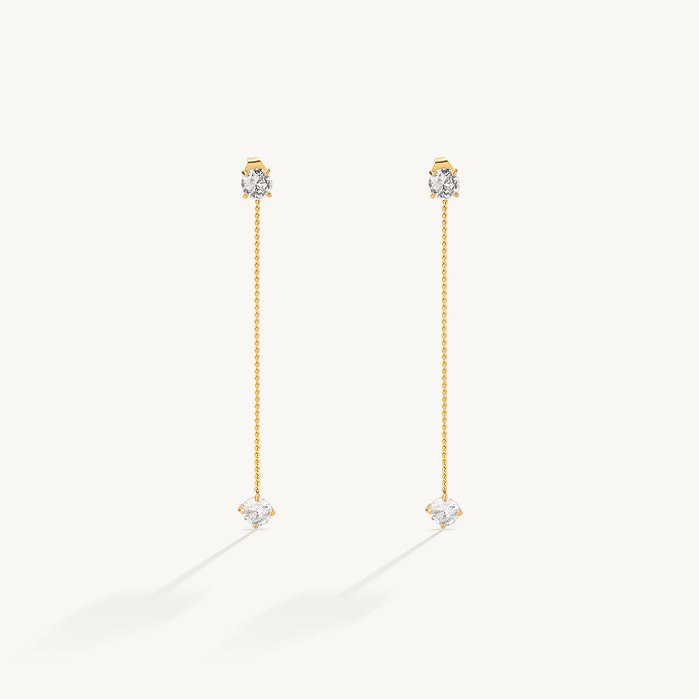 Elegant Crystal Chain Dangle Earrings