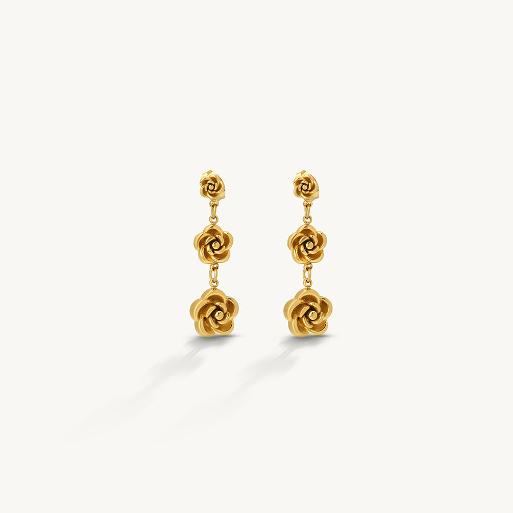Classic Rose Charm Dangler Earrings