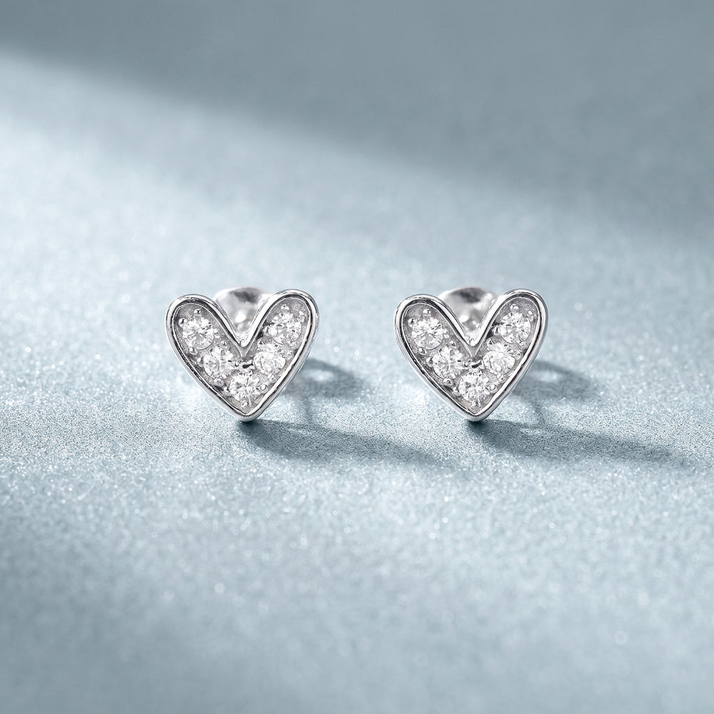 Cupid Mini Heart 925 Sterling Silver Earrings
