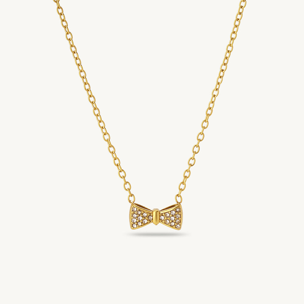 Aurelia Crystal Bow Necklace