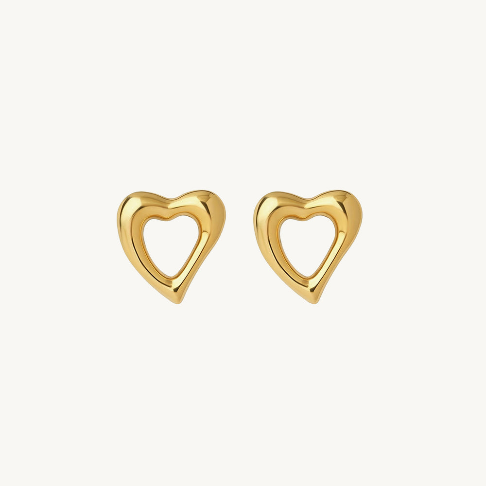 Heart Frame Stud Earrings