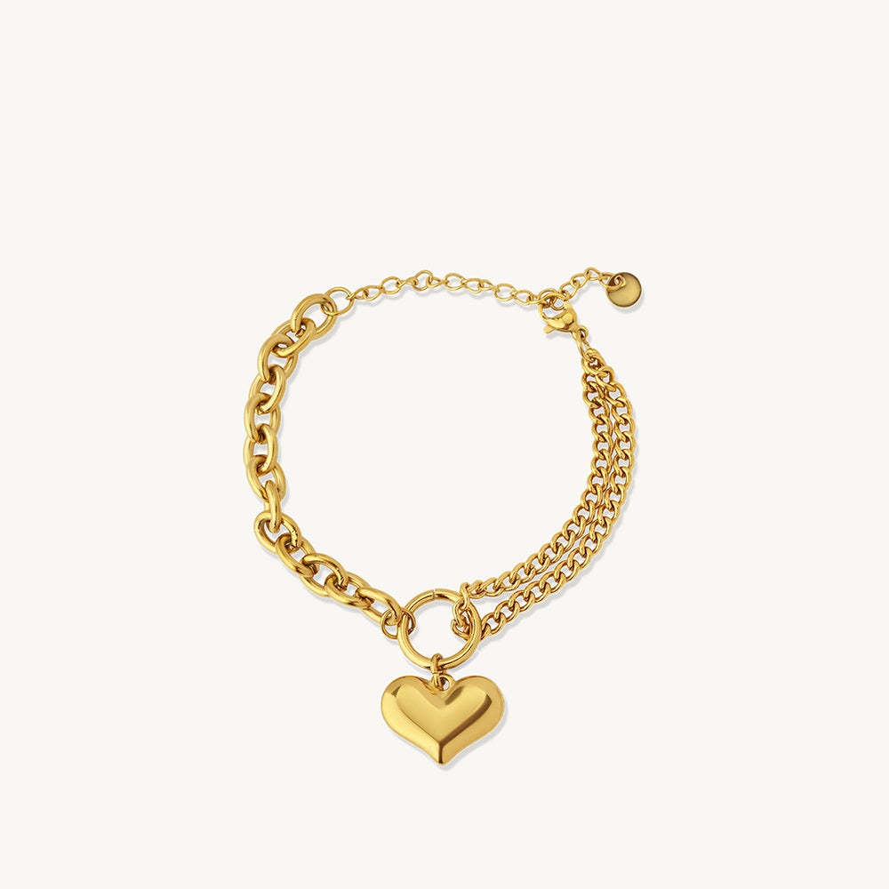Radiant Puffy Heart Bracelet