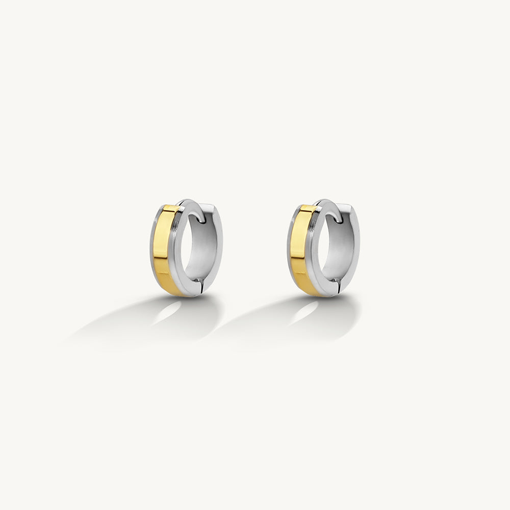 Auric Dual Tone Hoop Earrings