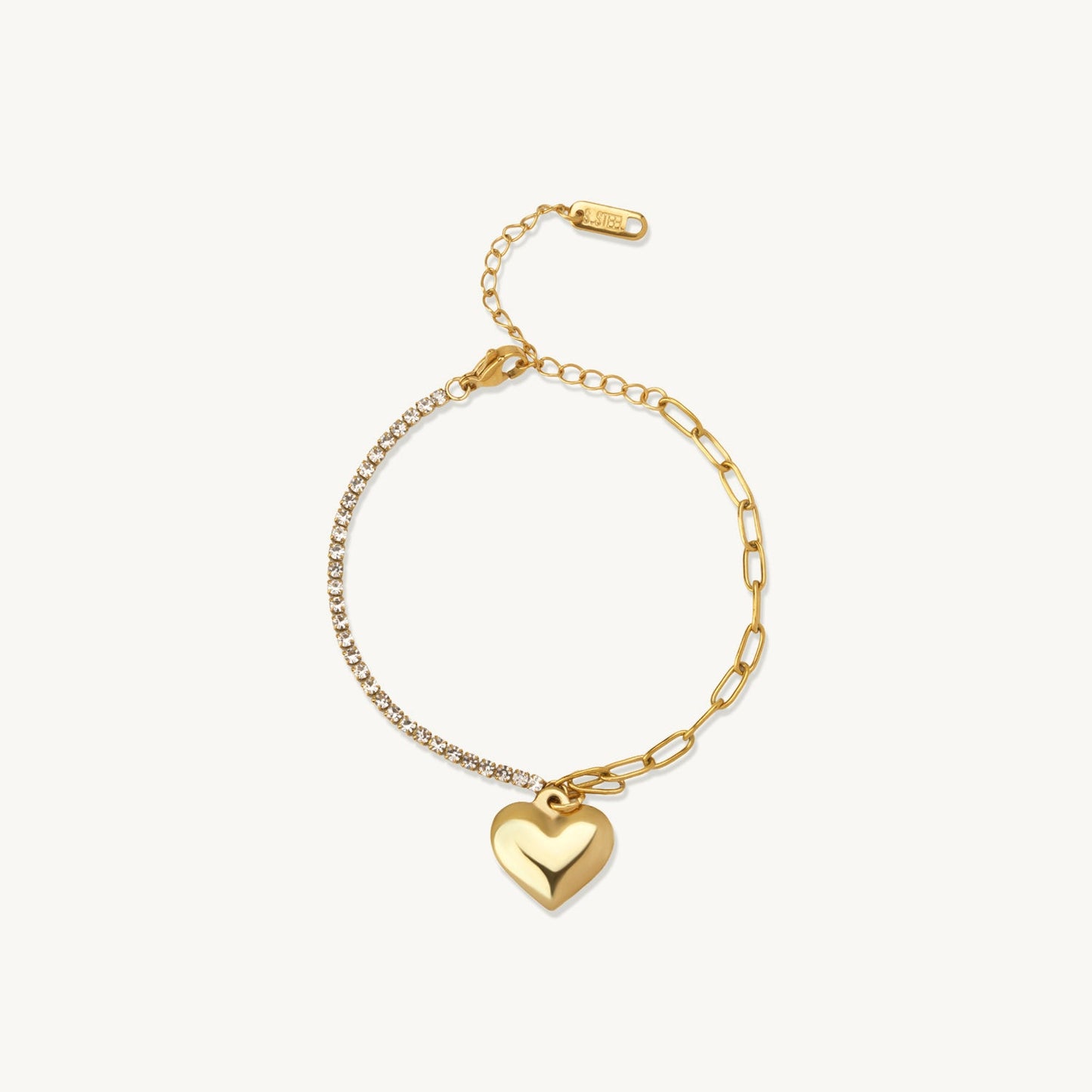 Bold Heart Charm Bracelet