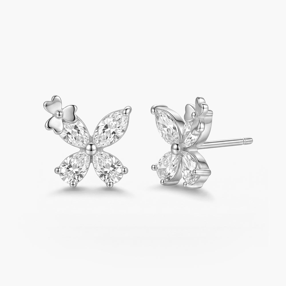 Dual Flora Spark 925 Sterling Silver Earrings