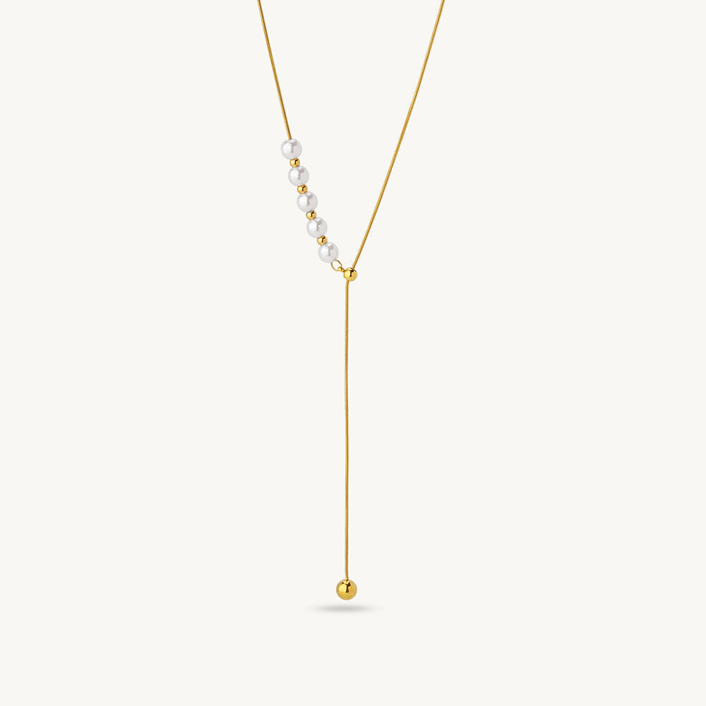 Golden Drop Pearl Necklace