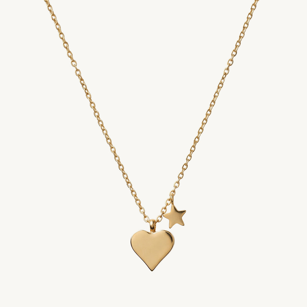 Heart Star Drop Pendant Necklace