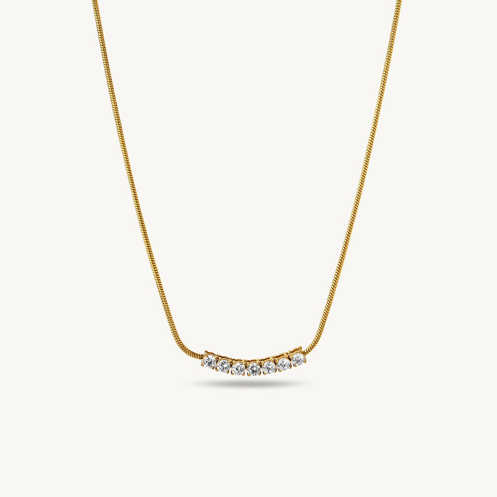 Elegant Crystal Curve Necklace