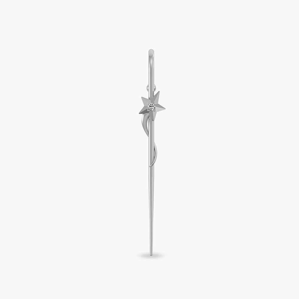 Shooting Star 925 Silver Crawler Hook Earrings
