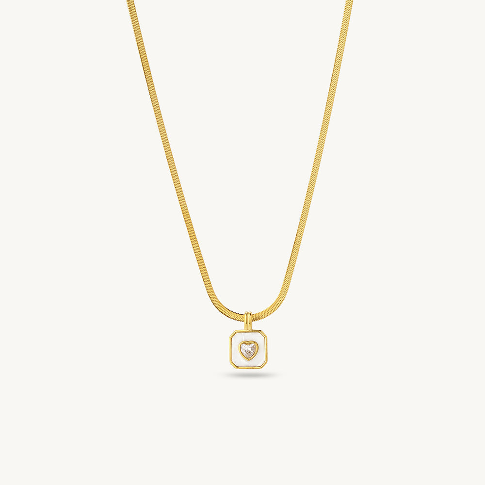 Elegant Heart Frame Pendant Necklace