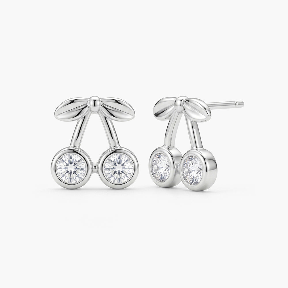 Cherry Sparkle 925 Sterling Silver Earrings