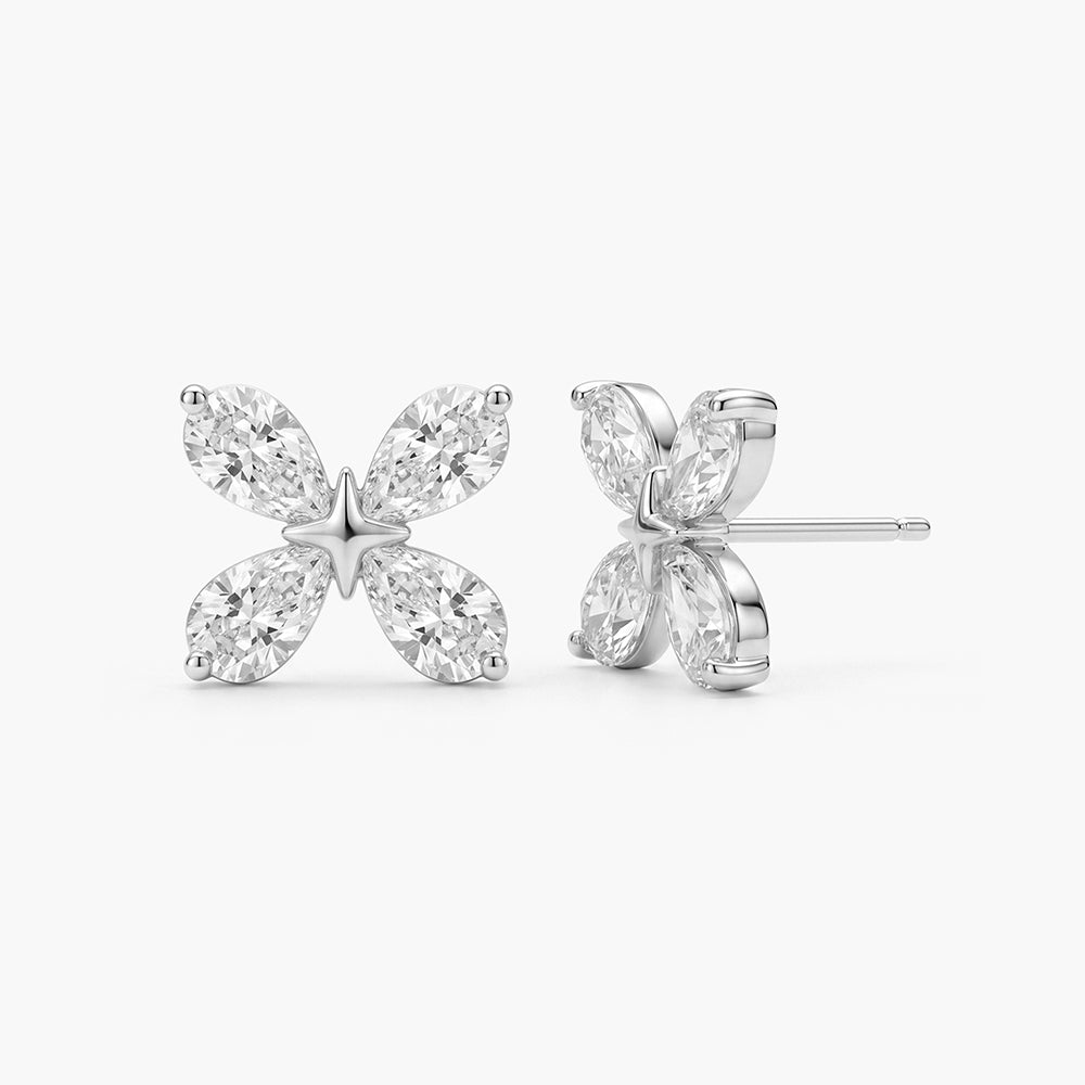 Butterfly Sparkle Cluster 925 Sterling Silver Earrings
