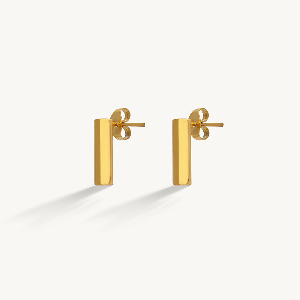 Minimal Gold Bar Stud Earrings