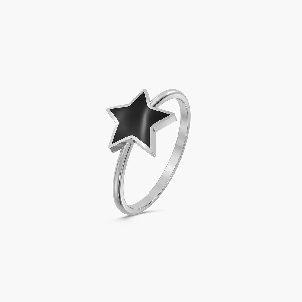 Black Star 925 Silver Ring