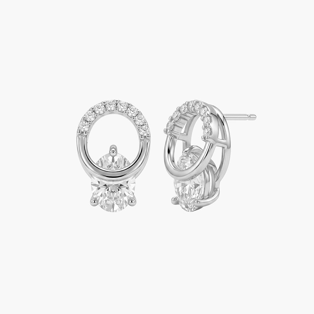 Luna Ring 925 Sterling Silver Earrings