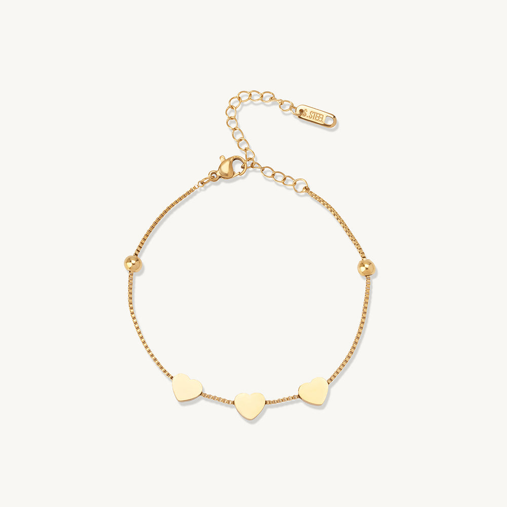 Golden Heart Cascade Bracelet
