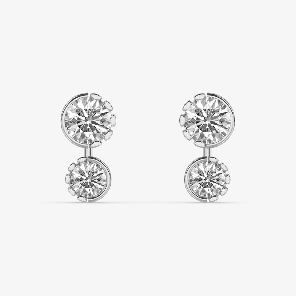 925 Sterling Silver Twin Flame Stud Earrings