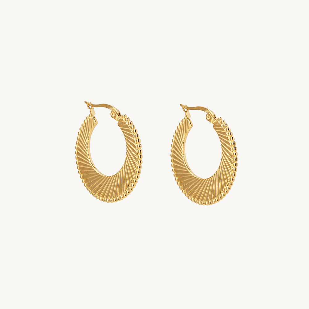 Spiral Ribbed Hoop Earrings