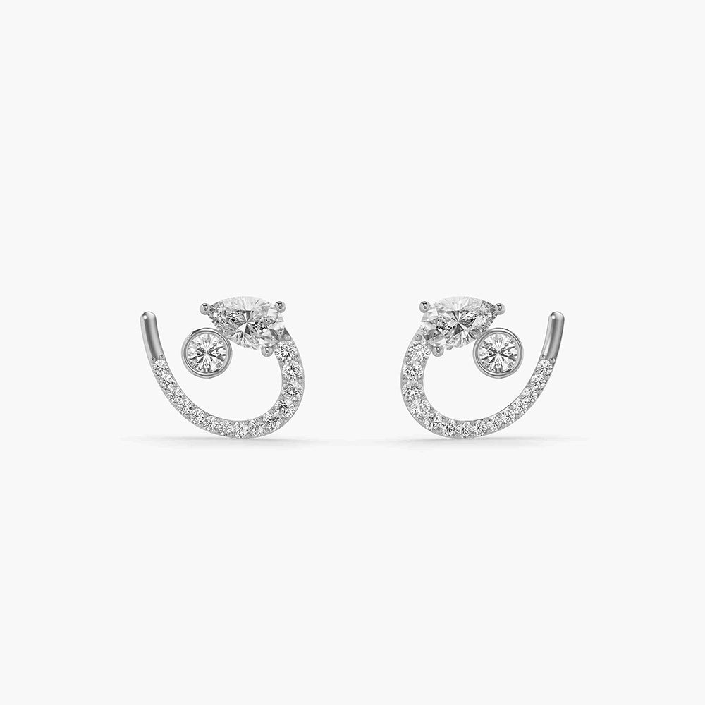 925 Sterling Silver Crescent Earrings