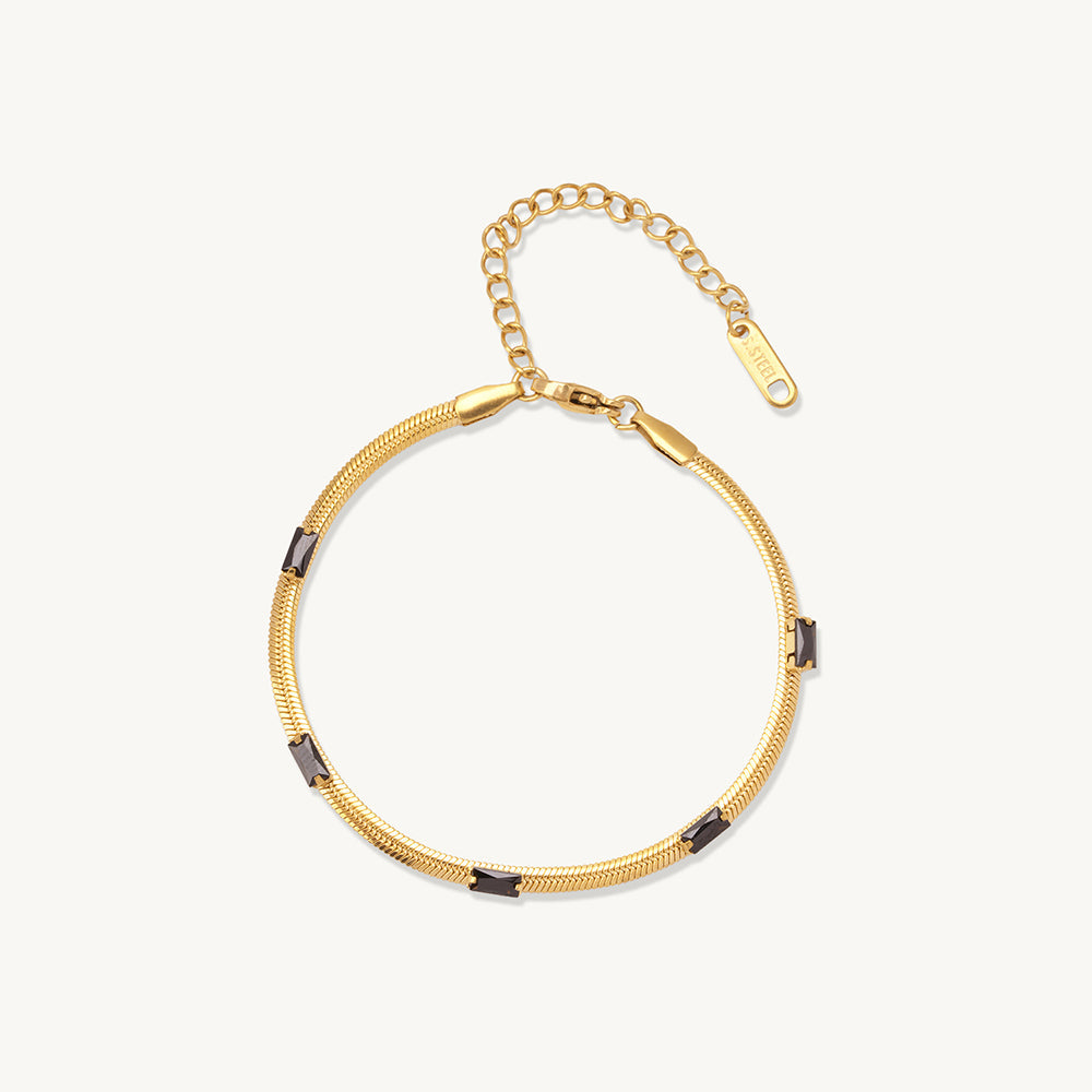 Pastel Stone Curve Chain Bracelet