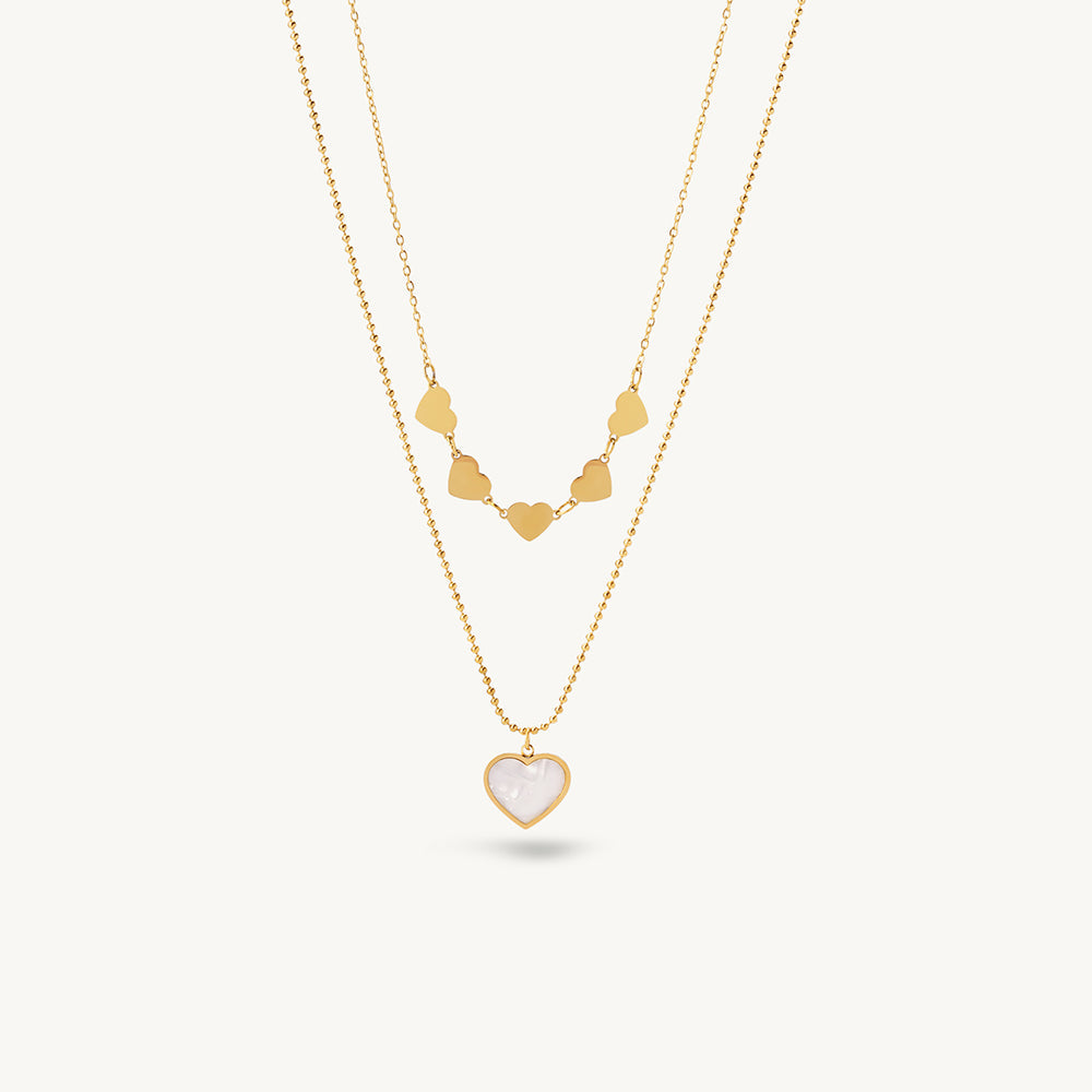 Charm Stack Heart Layer Necklace