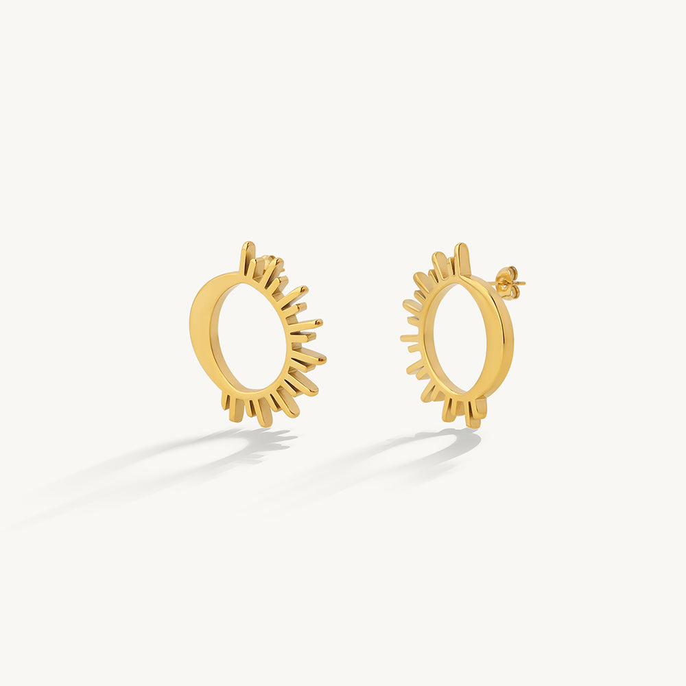 Radiant Sunray Hoop Earrings