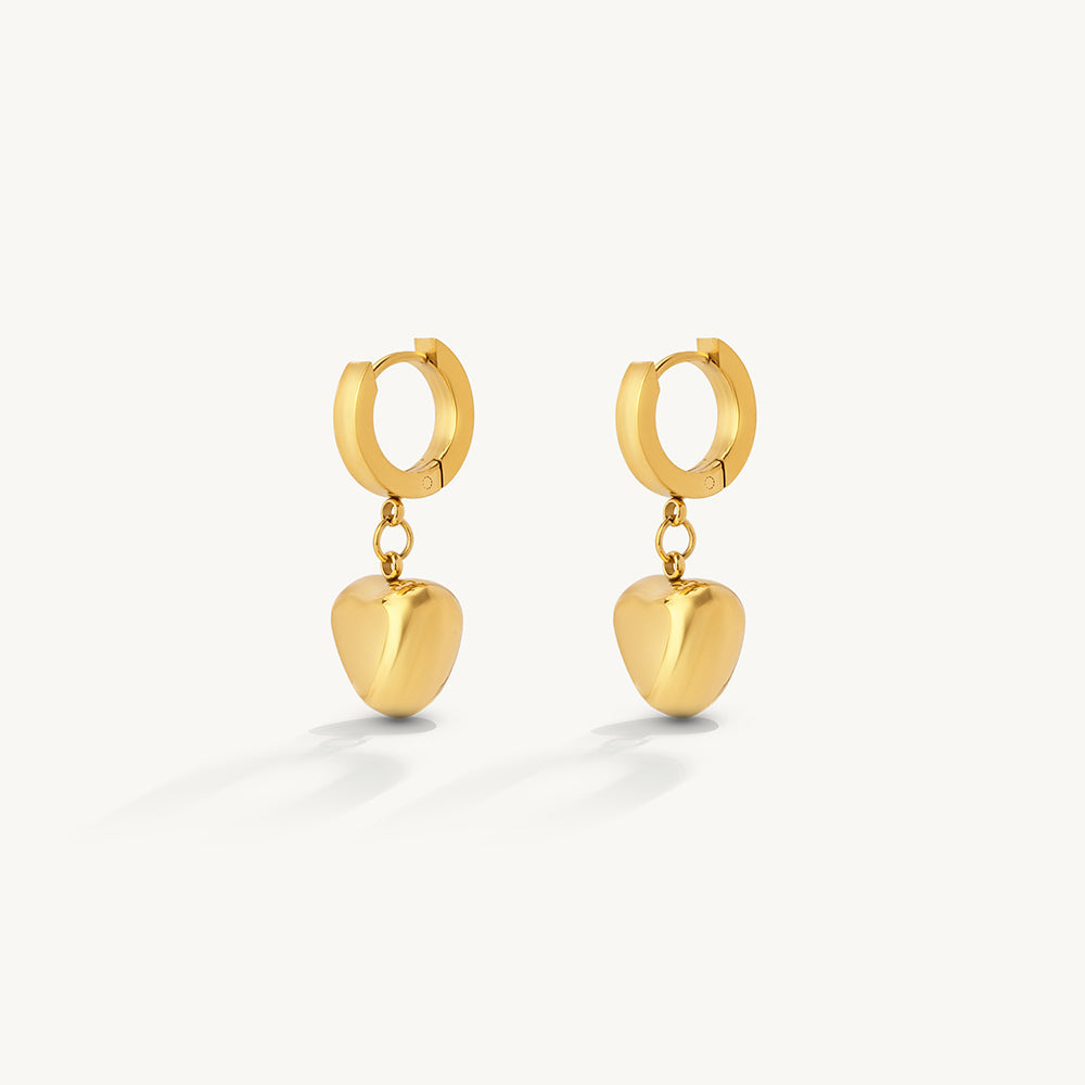Smooth Heart Drop Earrings