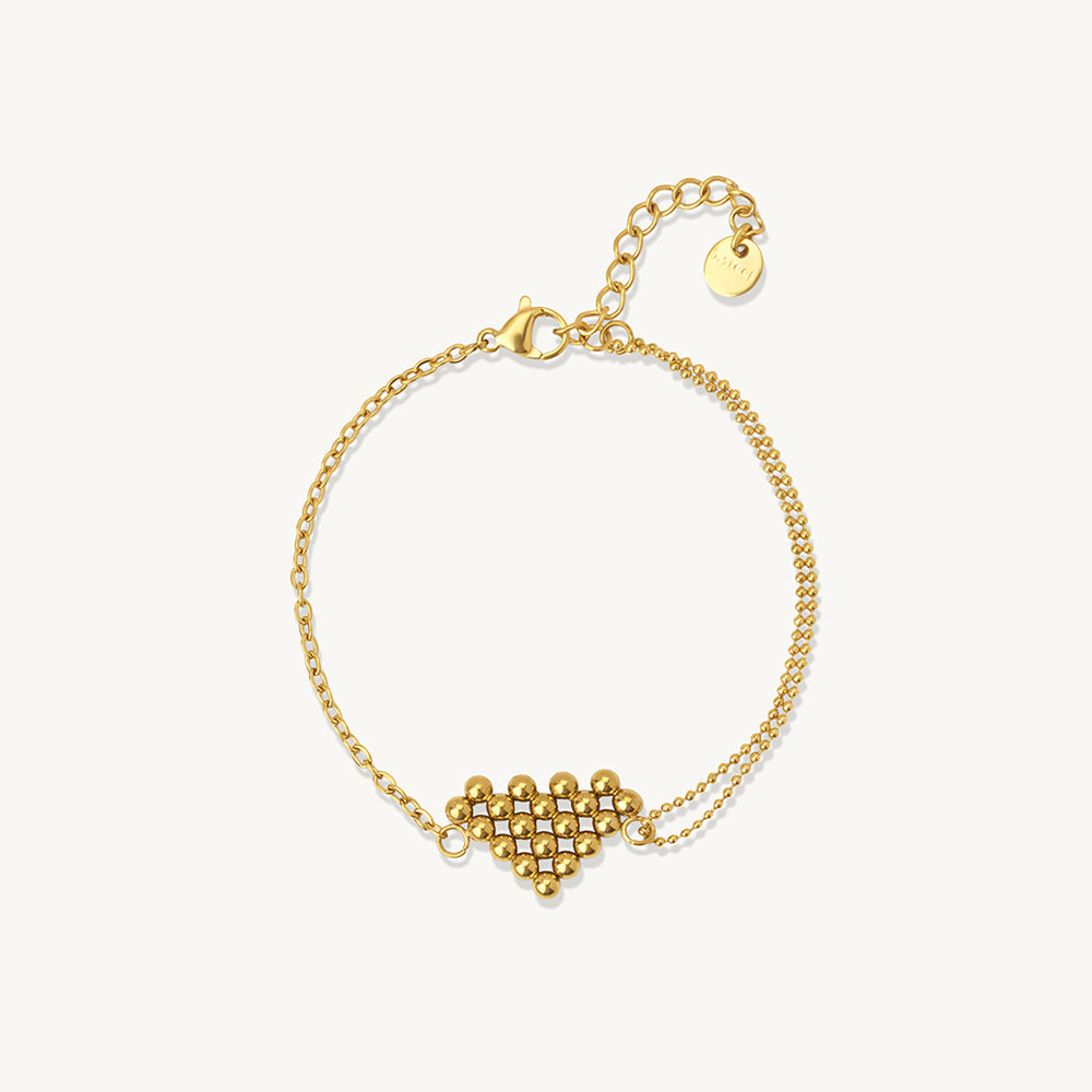 Beaded Heart Chain Bracelet