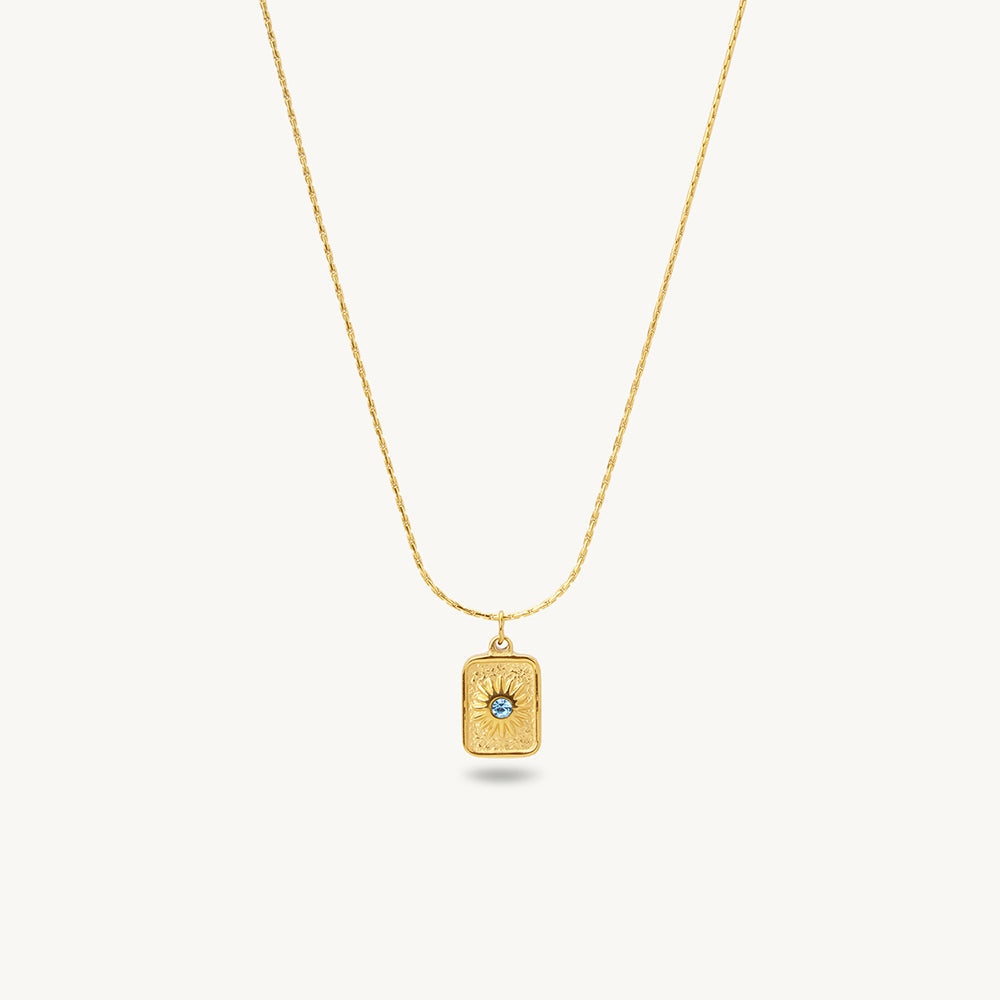 Square Charm Pendant Necklace