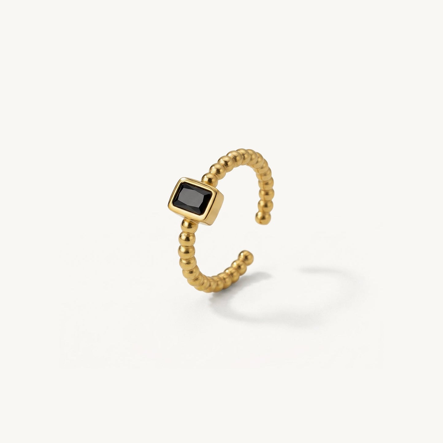 Noir Motif Bead Ring