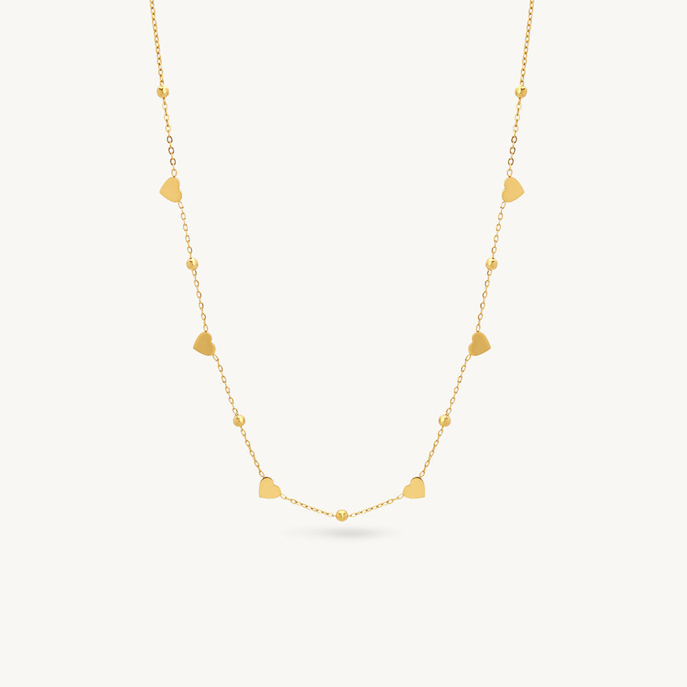 Mini Heart Trail Station Necklace